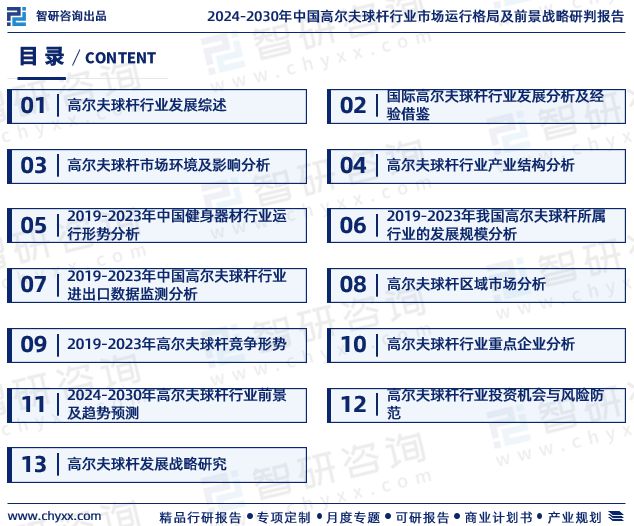 中国高尔夫球杆行业市场现状、重点企业分析及投资潜力研究报告(图2)
