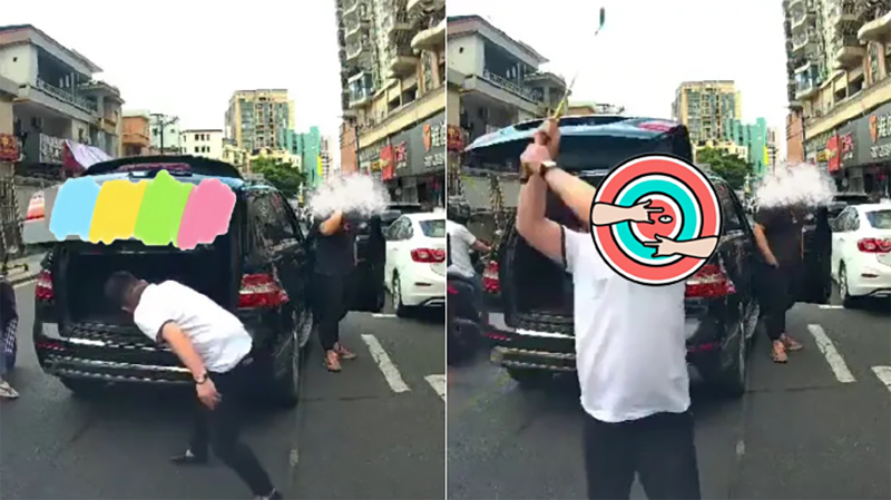奔驰车司机别停前车并用高尔夫球杆狂砸挡风玻璃事件通报：已刑拘(图2)